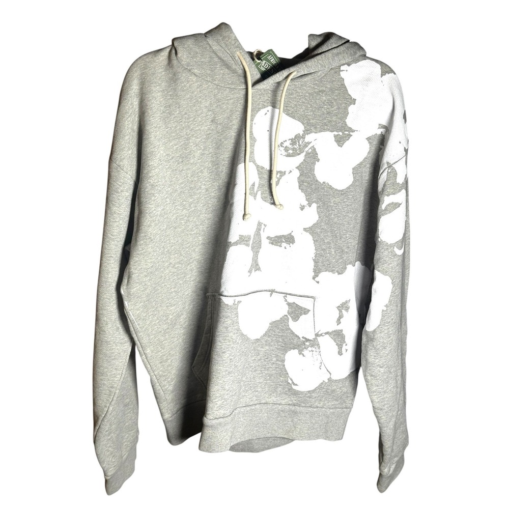 Denim Tears Cotton Wreath Hoodie Heather Grey White Floral DT-001 | Sz L | NWT